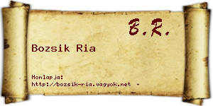 Bozsik Ria névjegykártya